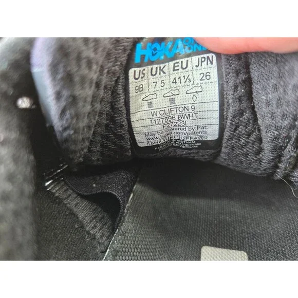 Hoka Clifton 9 Shoes Women's 9 B Black - Picture 8 of 8